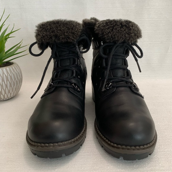 Blondo Tendra Black Leather Fur Lined Waterproof Boots Womans 8.5M - Picture 4 of 15
